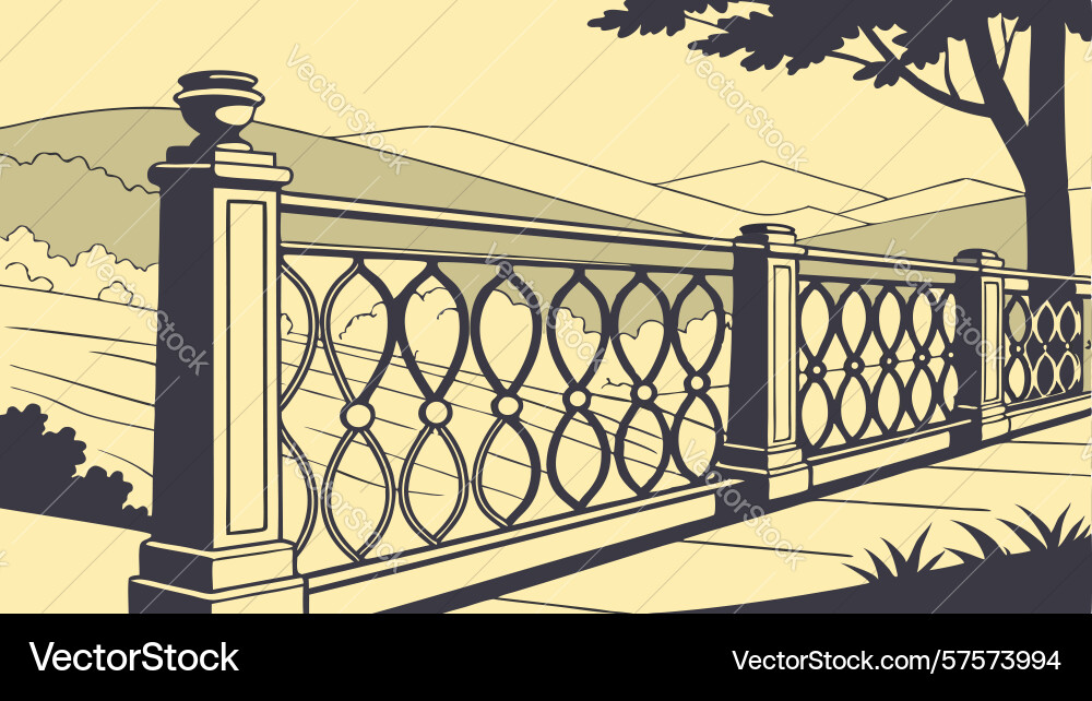 Decorative balustrade with openwork pattern Vector Image