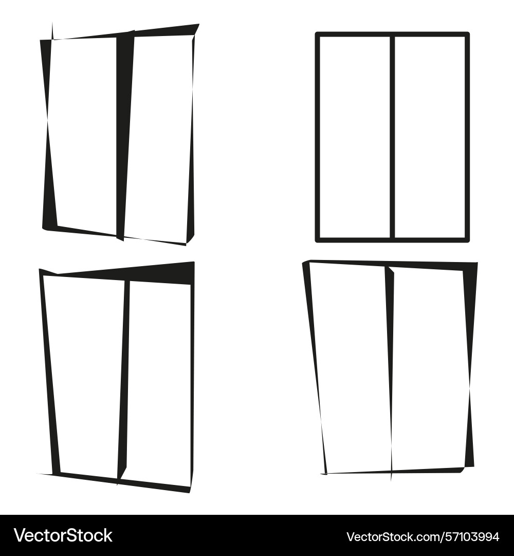 Distorted rectangle shape abstract window form Distorted rectangle shape abstract window form Vector Image