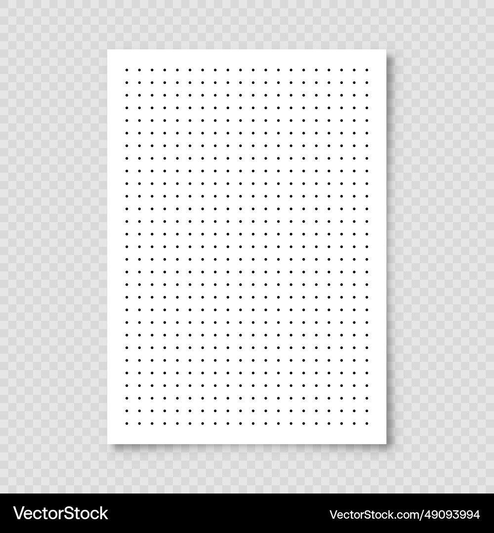 Dotted graph paper with grid polka dot pattern vector image