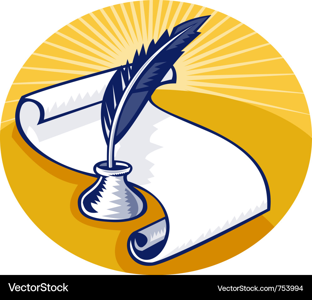 Elegant Quill and Ink Set Vector Image