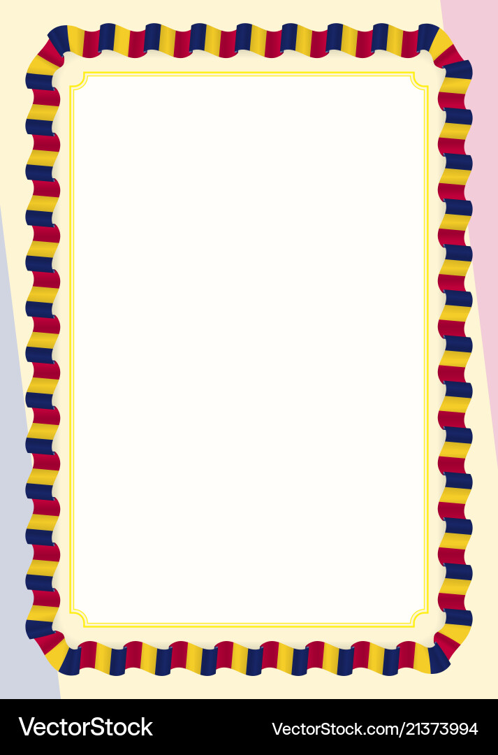 Frame and border of ribbon with chad flag Frame and border of ribbon with chad flag Vector Image