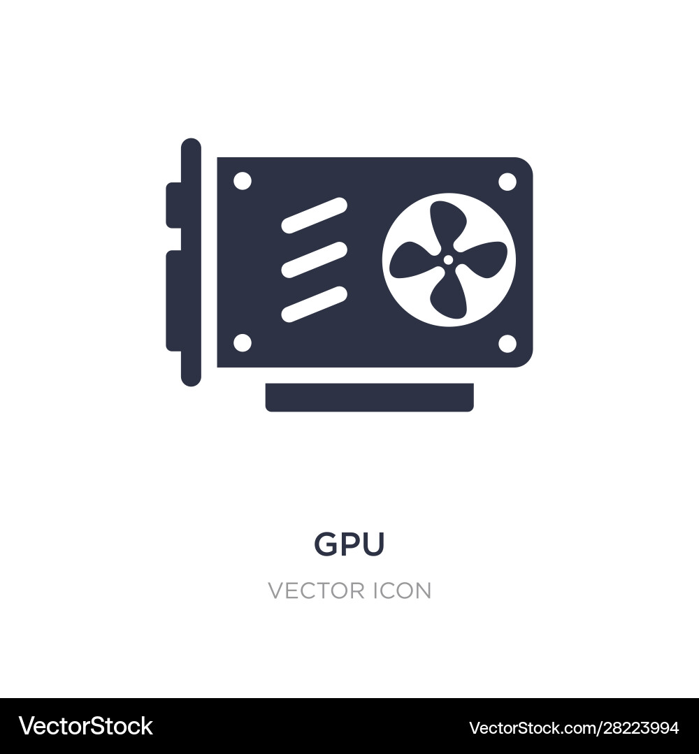Gpu icon on white background simple element from Gpu icon on white background simple element from vector image