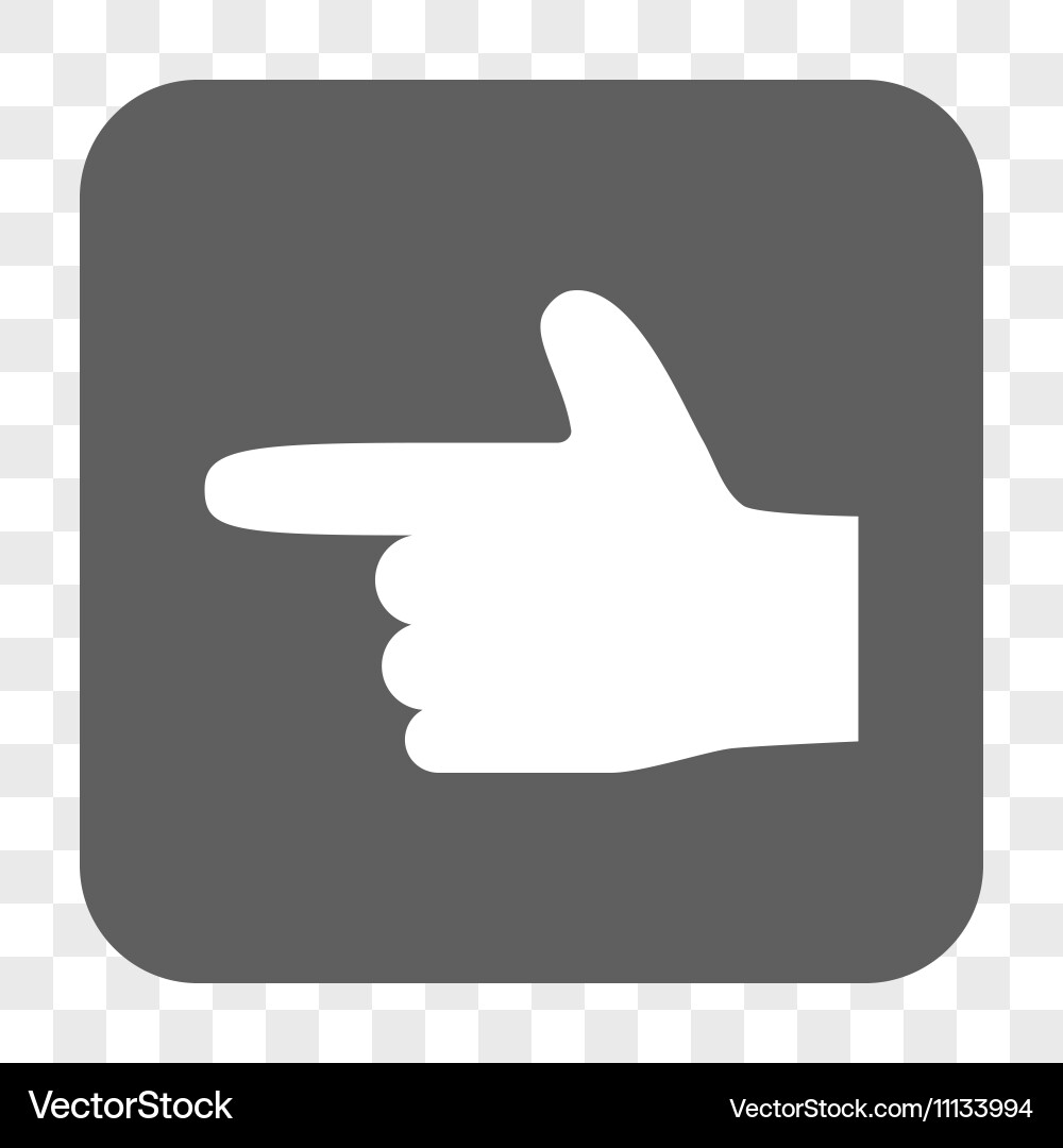 Hand pointer left rounded square button vector image