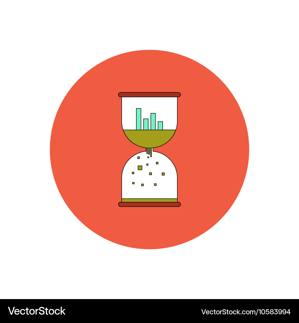In flat design of column chart vector image
