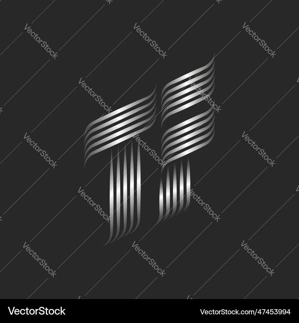 Initials tf or ft letters logo monogram linked Initials tf or ft letters logo monogram linked vector image