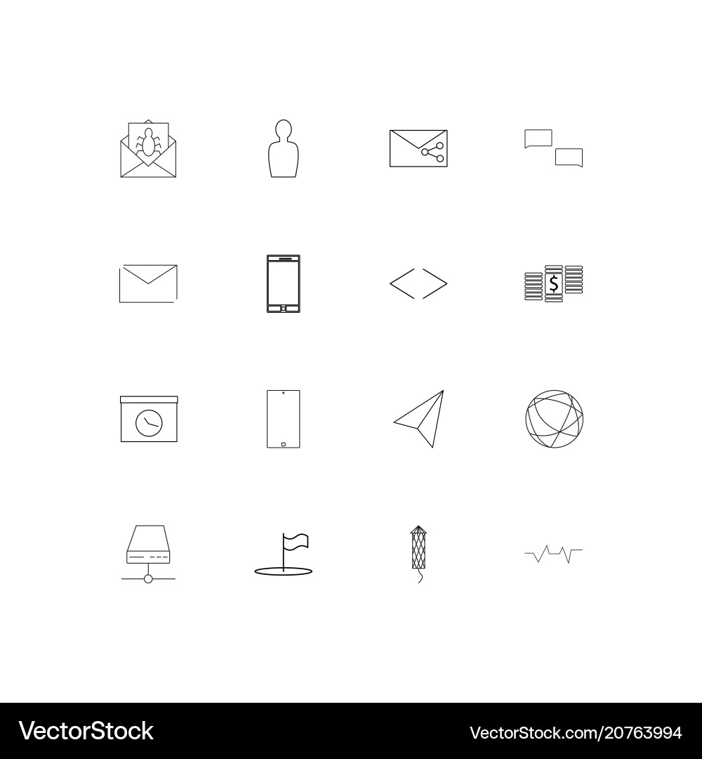 Internet of things linear thin icons set outlined vector image