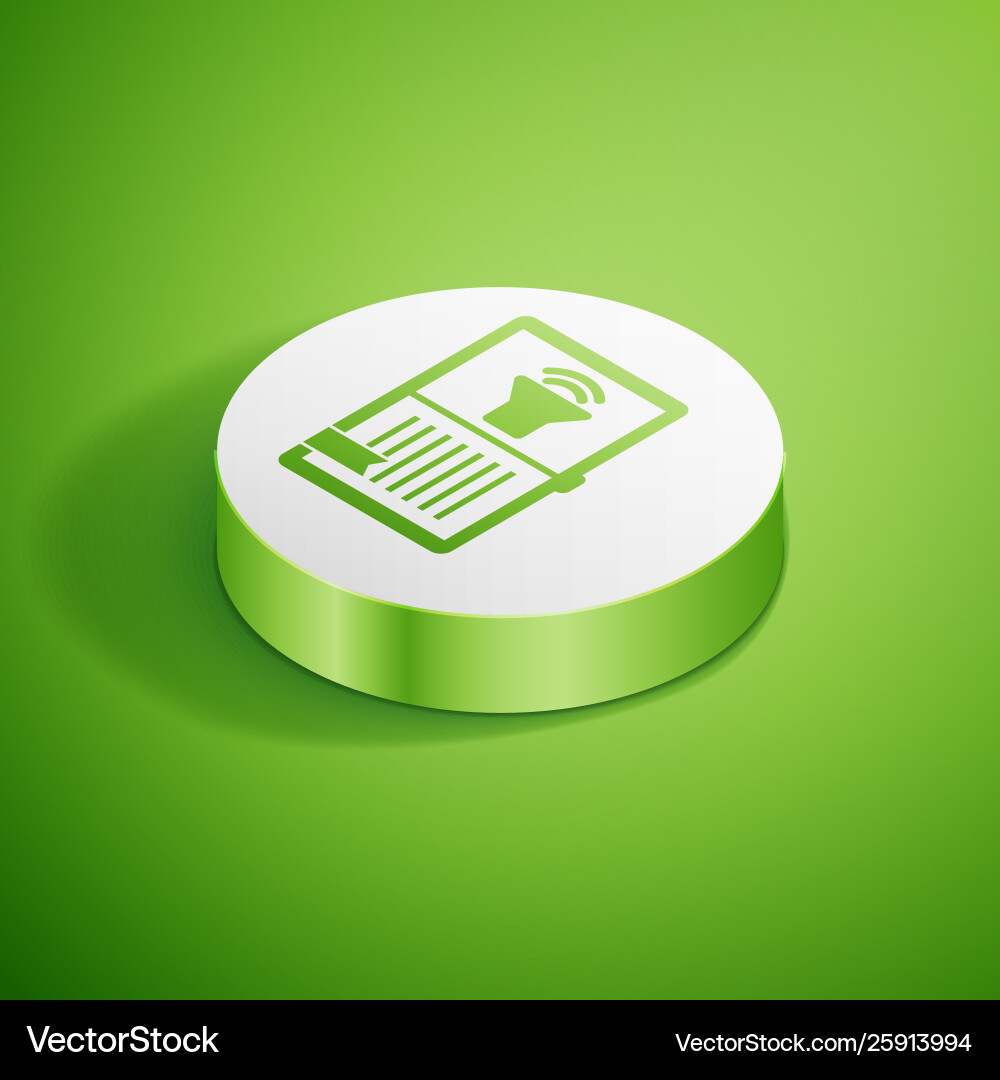 Isometric audio book icon isolated on green Isometric audio book icon isolated on green vector image