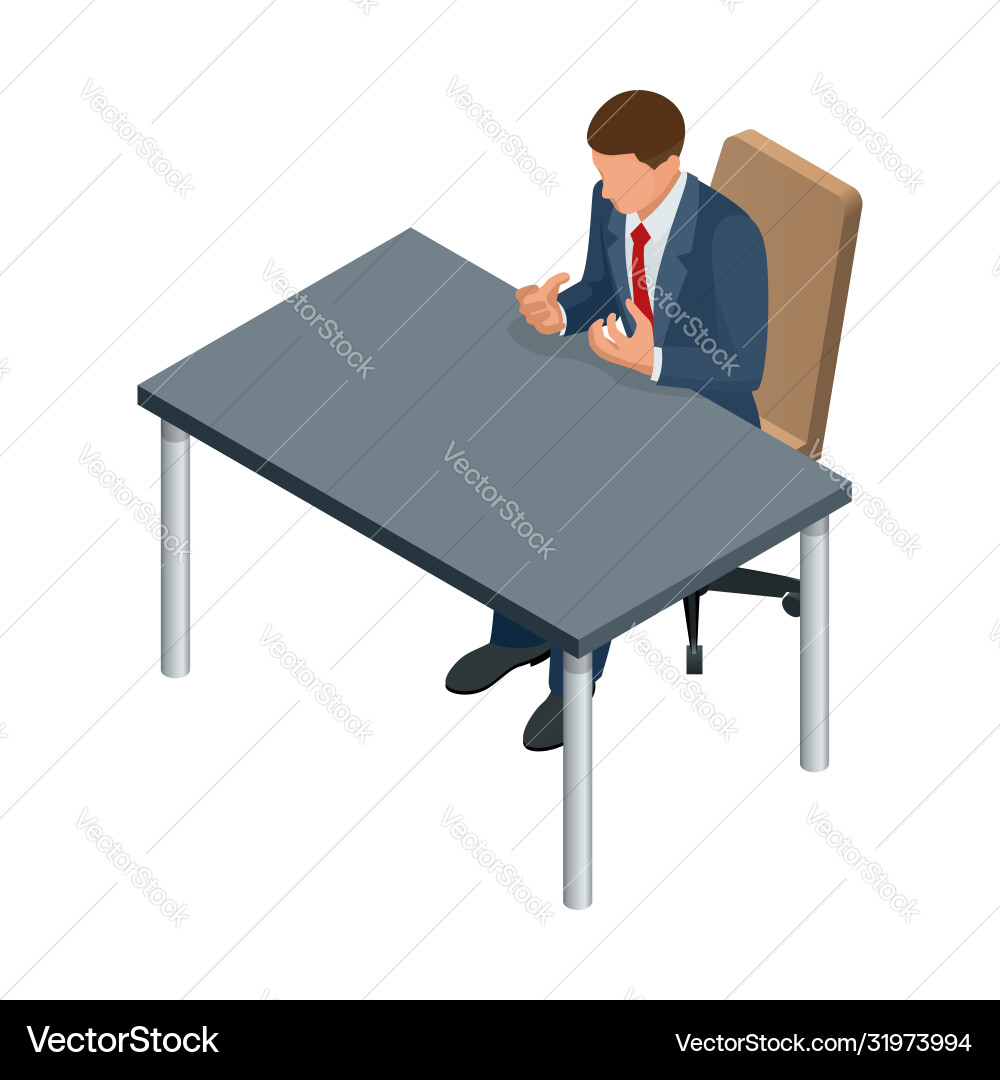 Isometric businessman isolated on write creating Isometric businessman isolated on write creating vector image