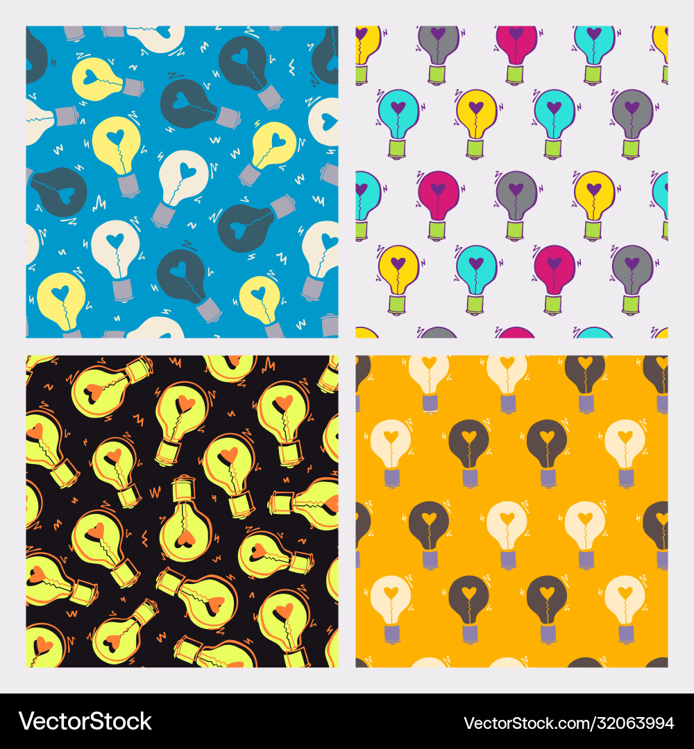 Light bulb seamless pattern set-03 Light bulb seamless pattern set-03 vector image