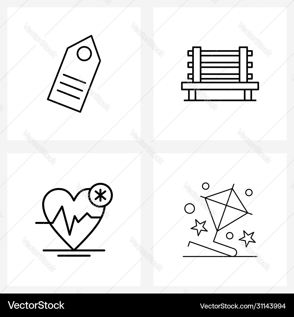 Modern style set 4 line pictograph grid based Vector Image