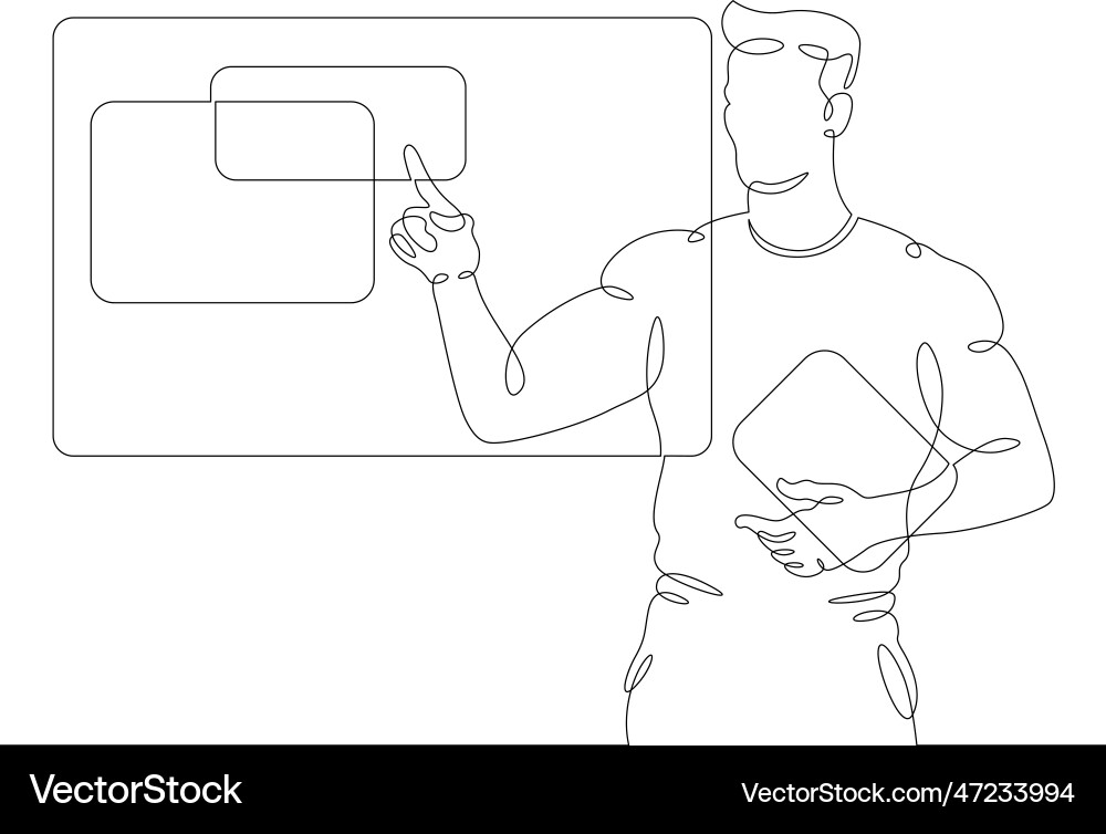 One continuous lineprogrammer designer works One continuous lineprogrammer designer works Vector Image
