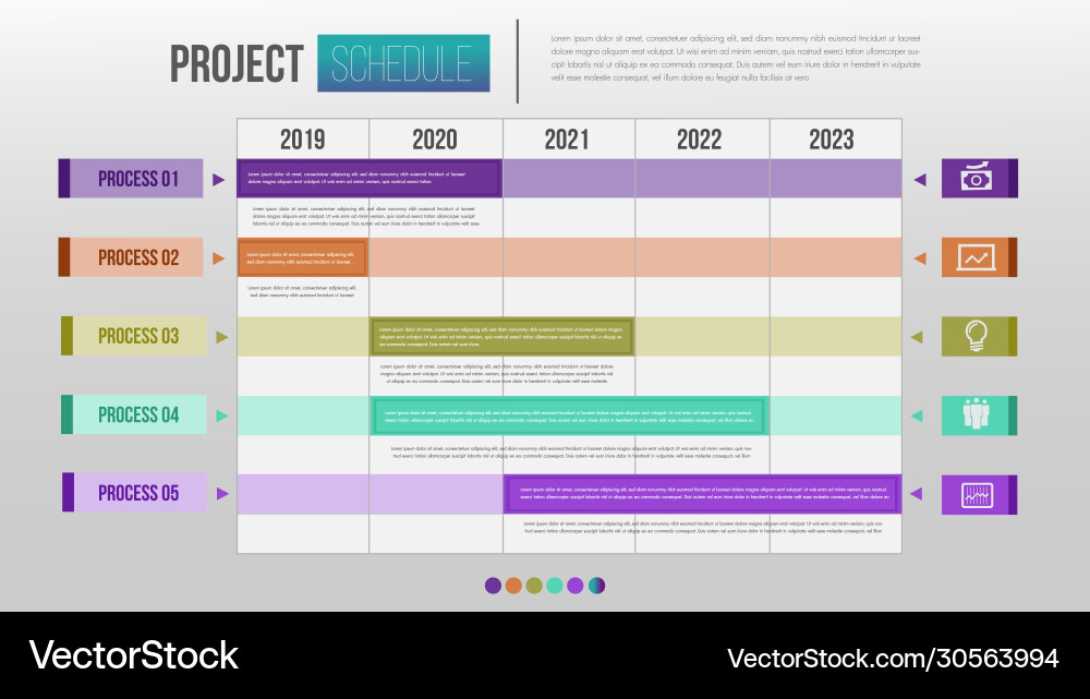 Project schedule chart daily and weekly timetable Project schedule chart daily and weekly timetable Vector Image