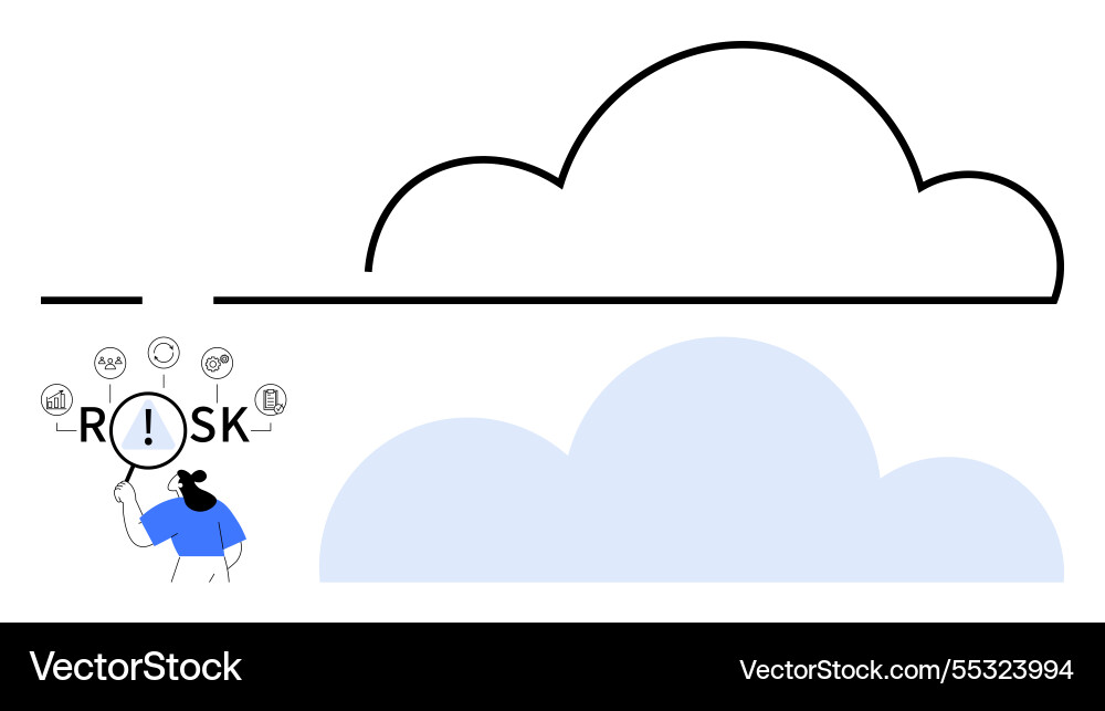Risk assessment in cloud computing with abstract Vector Image
