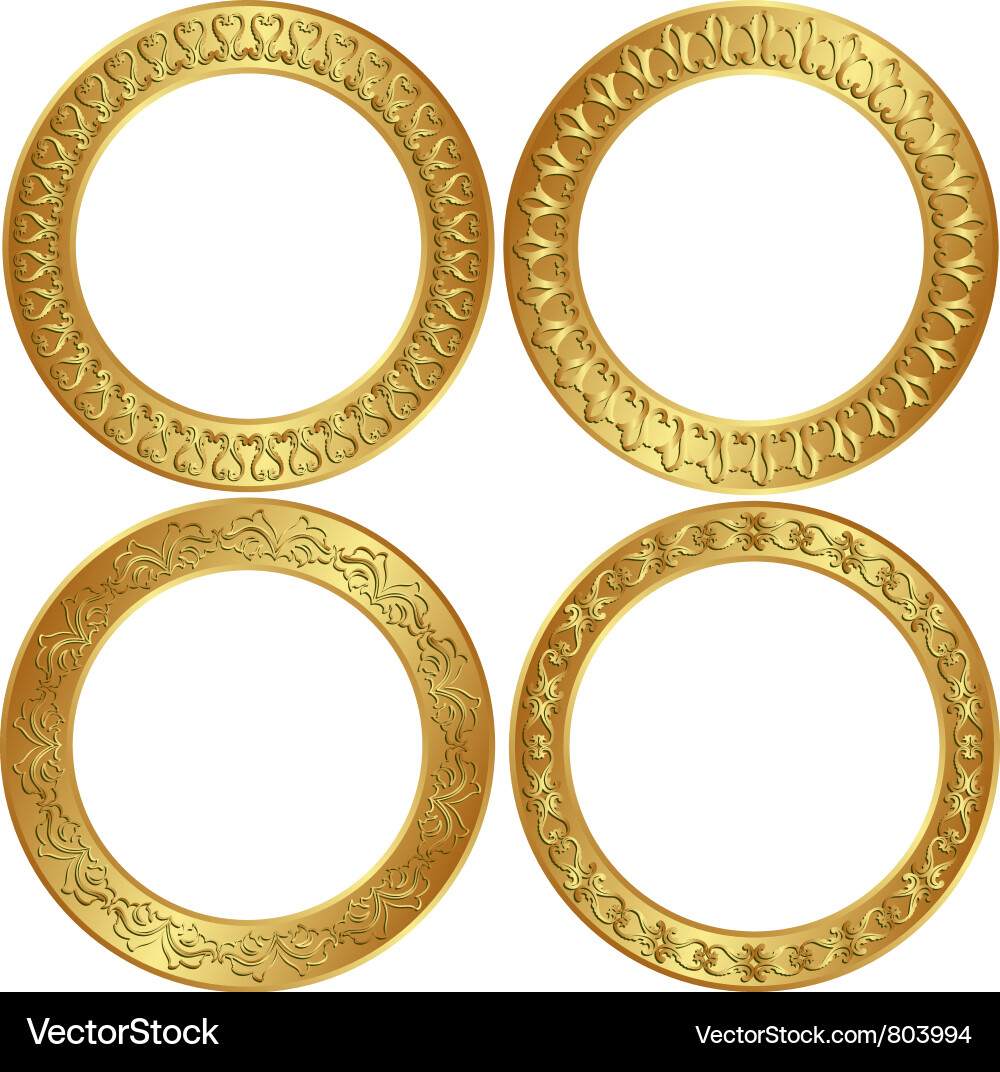 Round golden frame Royalty Free Vector Image - VectorStock