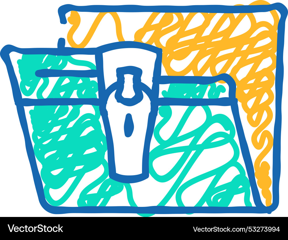 Save file in folder icon doodle Vector Image