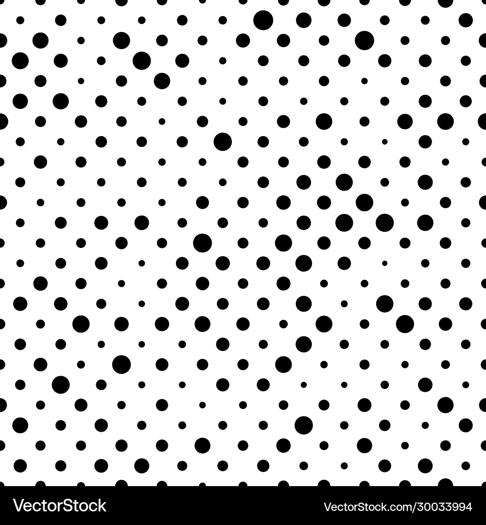 Seamless polka dot pattern black dots in random Seamless polka dot pattern black dots in random Vector Image