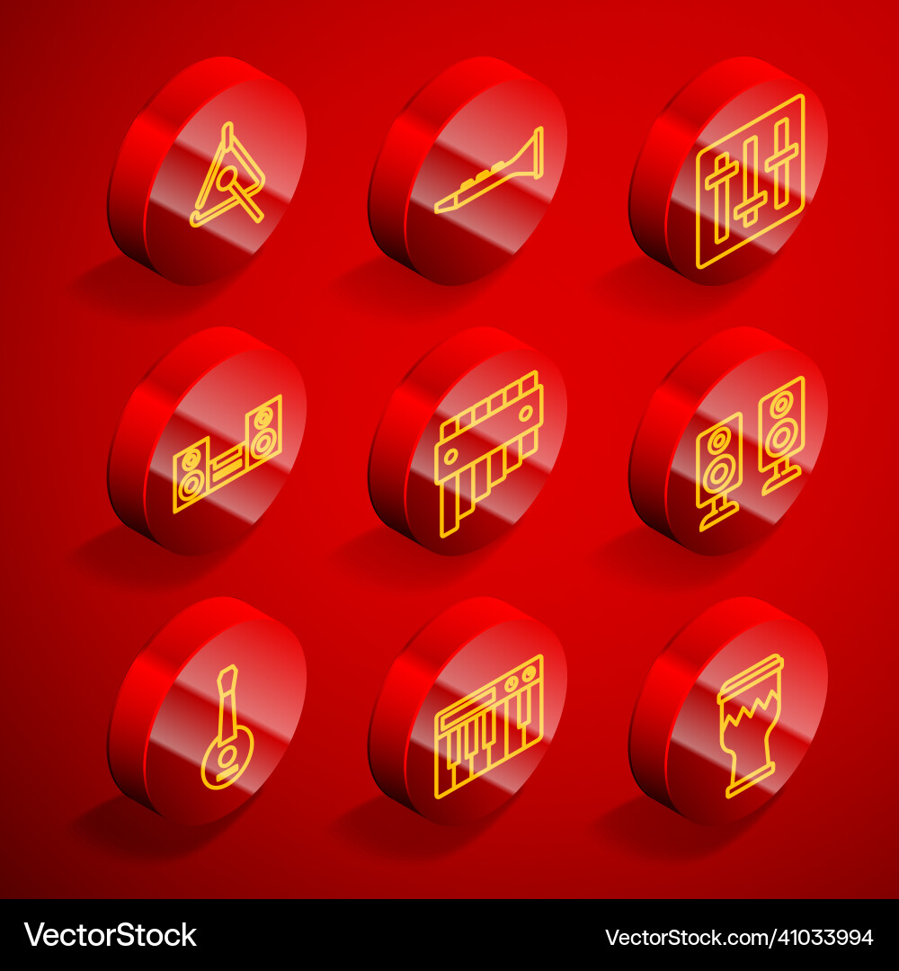Set line triangle clarinet sound mixer Set line triangle clarinet sound mixer Vector Image