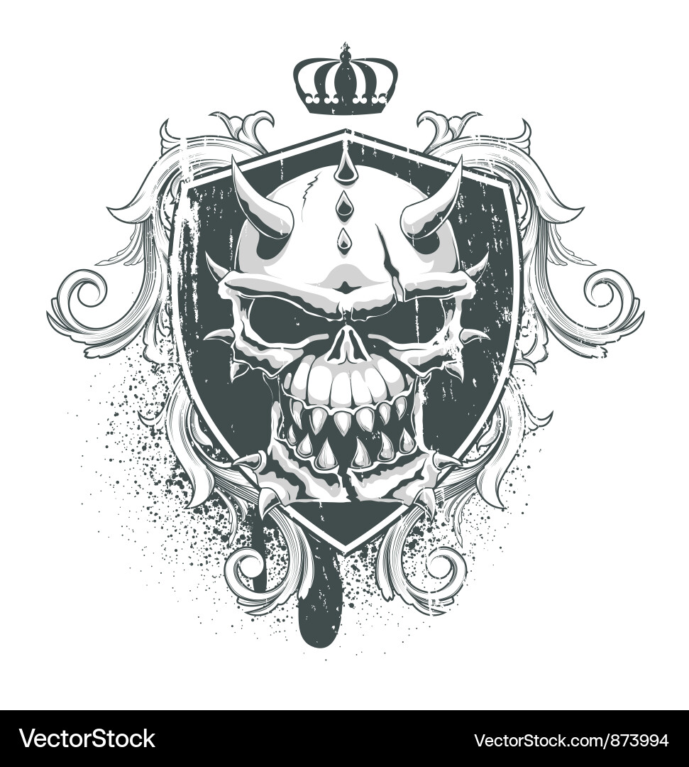 Skull with floral vector image