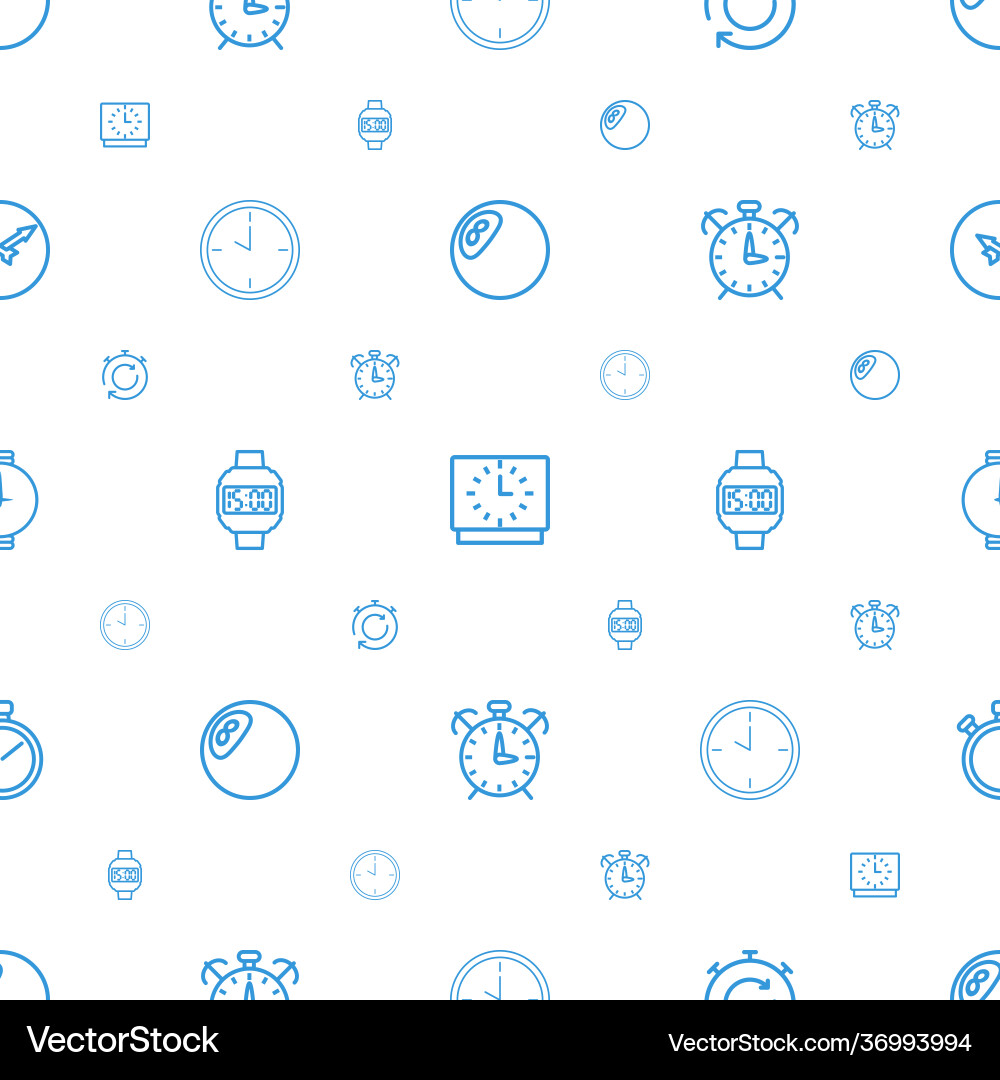 Timer icons pattern seamless white background vector image