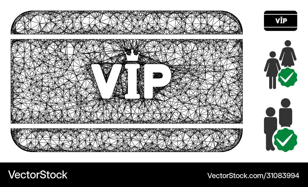 Vip access card polygonal web mesh Vip access card polygonal web mesh vector image