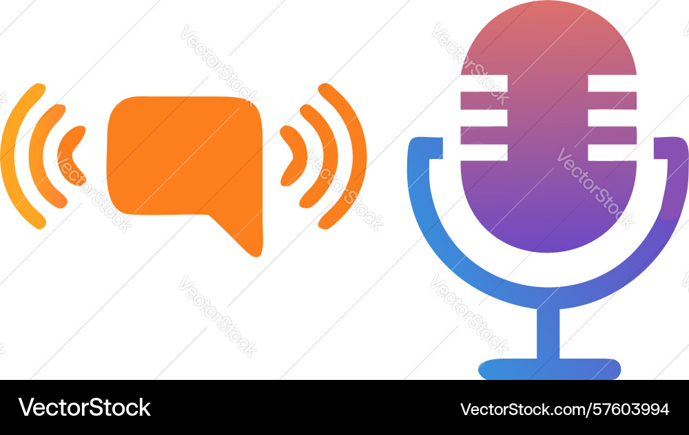 Voice communication audio input icon design vector image