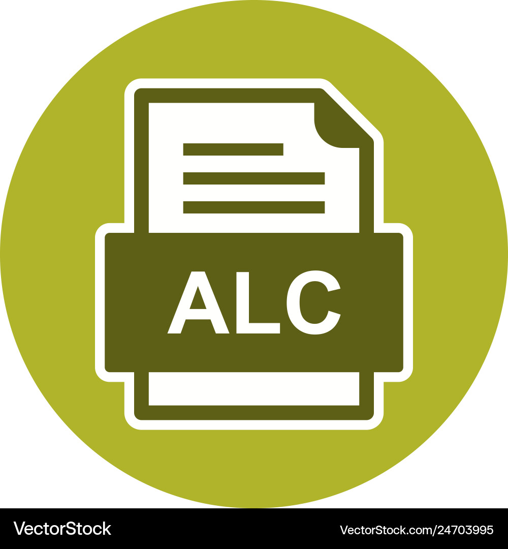 Alc file document icon vector image