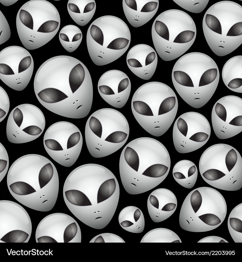 Alien Head Repeating Pattern Vector Image