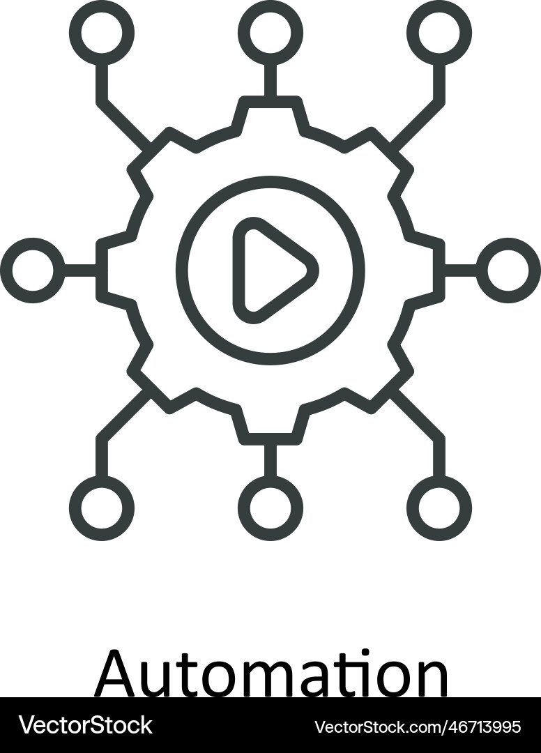 Automation outline icons simple stock il Vector Image