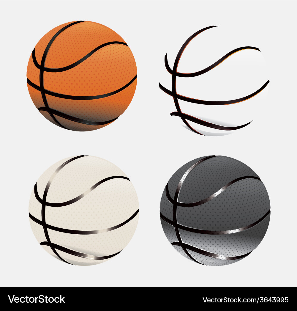 Basketball Silhouette Set vector image