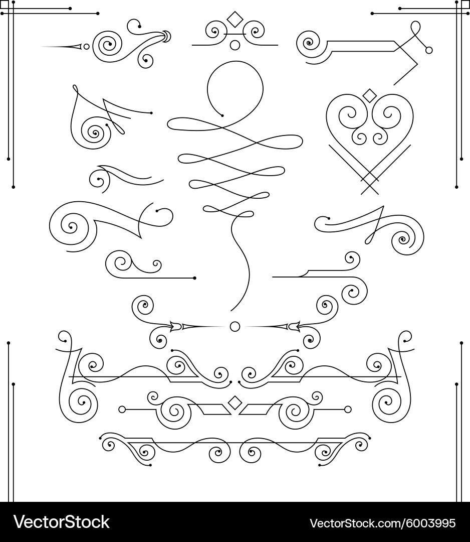 Elegant Swirls & Curls Decorative Elements vector image