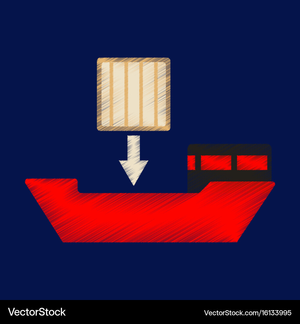 Flat icon in shading style container loading Vector Image