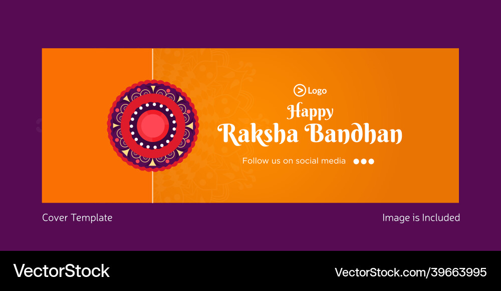 Happy raksha bandhan cover page template vector image