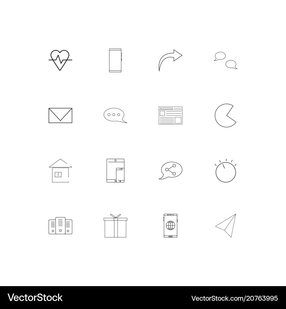Internet of things linear thin icons set outlined vector image