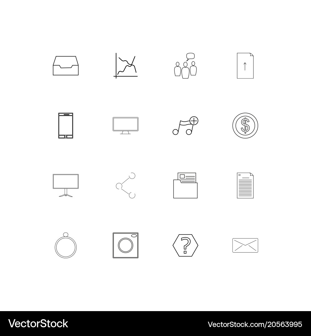 Internet of things simple linear icons set Vector Image