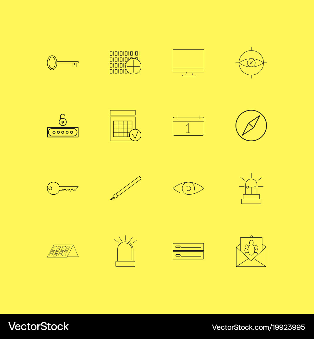 Internet technologies linear icon set simple vector image