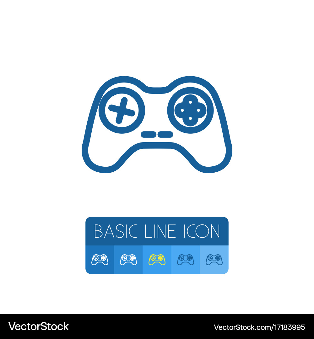 Isolated gamepad outline console element vector image