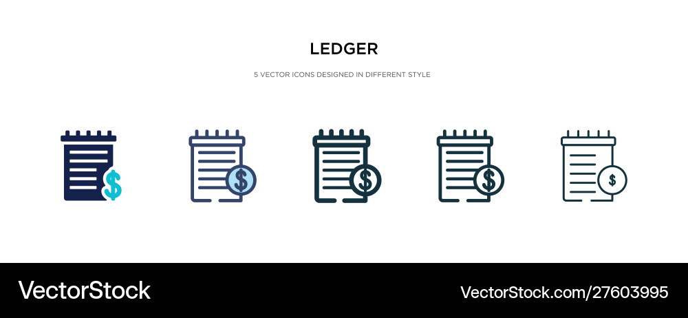 Ledger icon in different style two colored vector image
