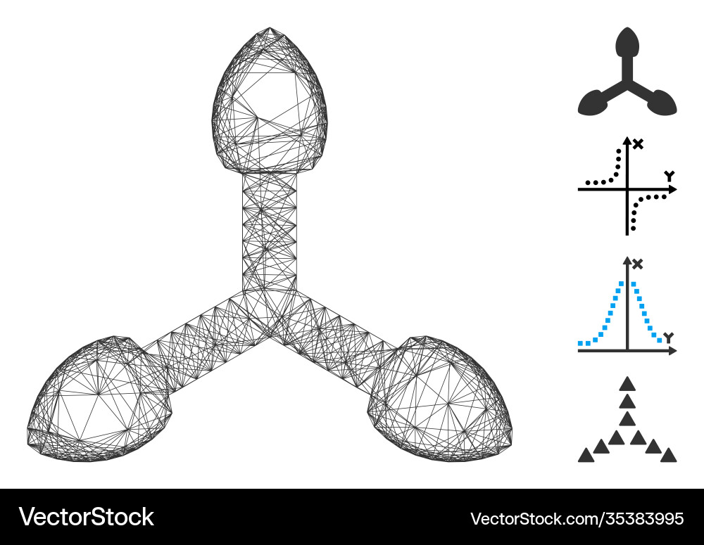 Linear 3d axis arrows mesh Linear 3d axis arrows mesh Vector Image