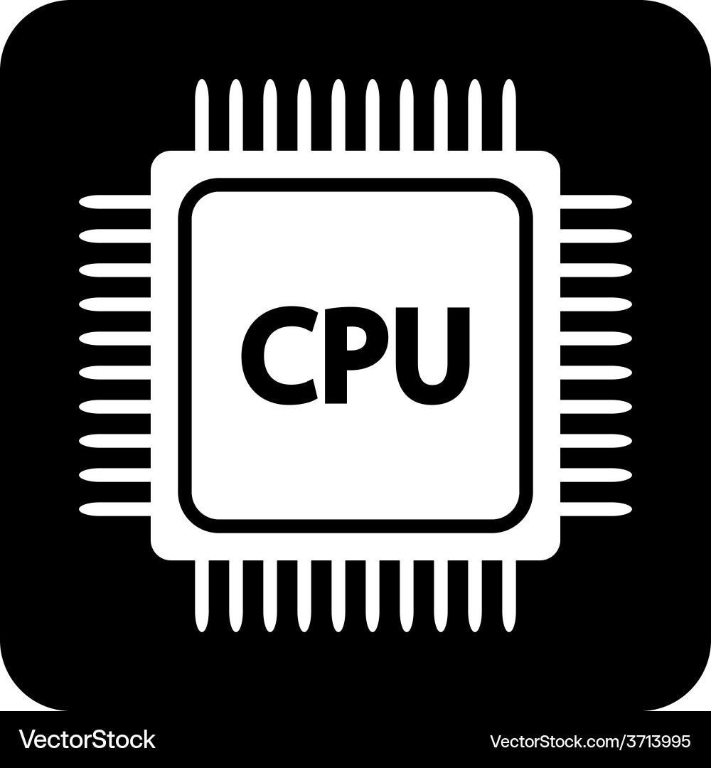 Microchip symbol button vector image