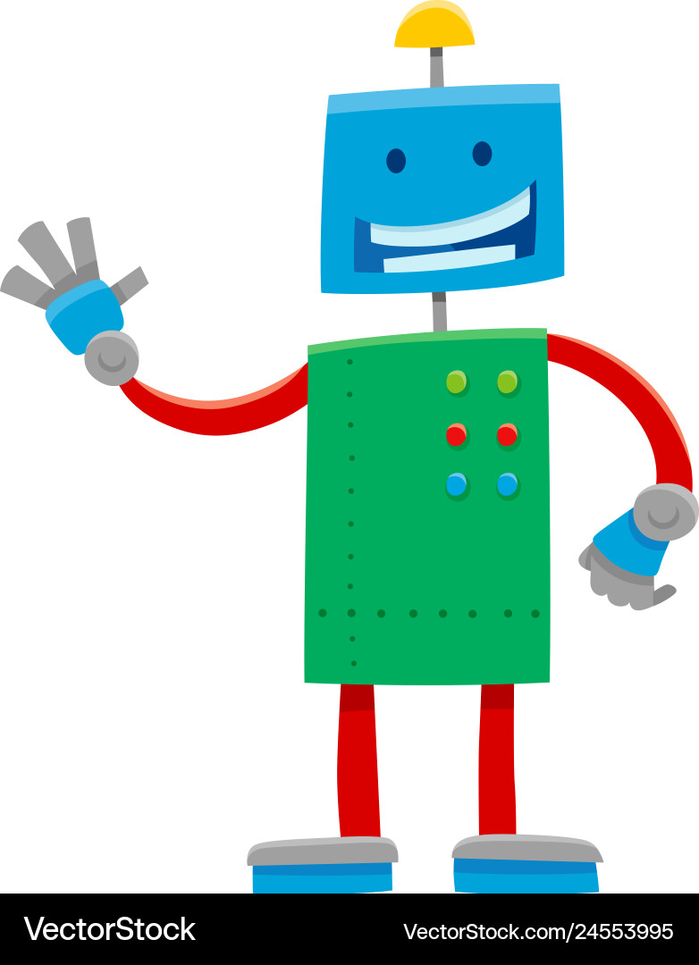 Niedlicher Cartoon Roboter Charakter Vektorbild
