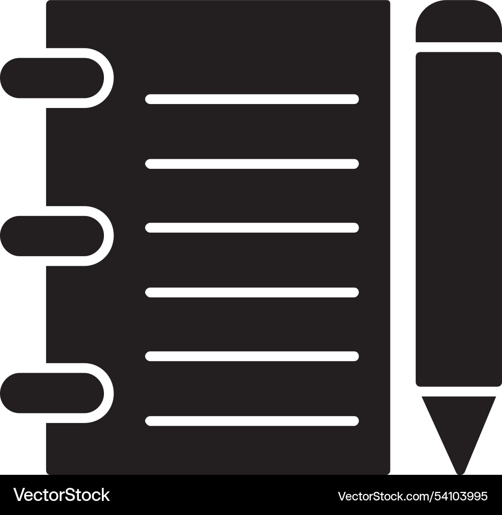 Notebook glyph icon design vector image