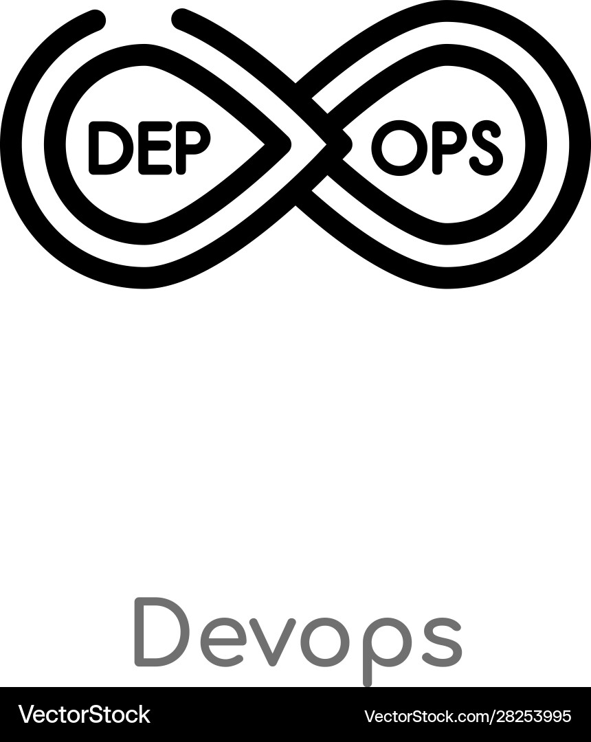 Outline devops icon isolated black simple line Outline devops icon isolated black simple line vector image