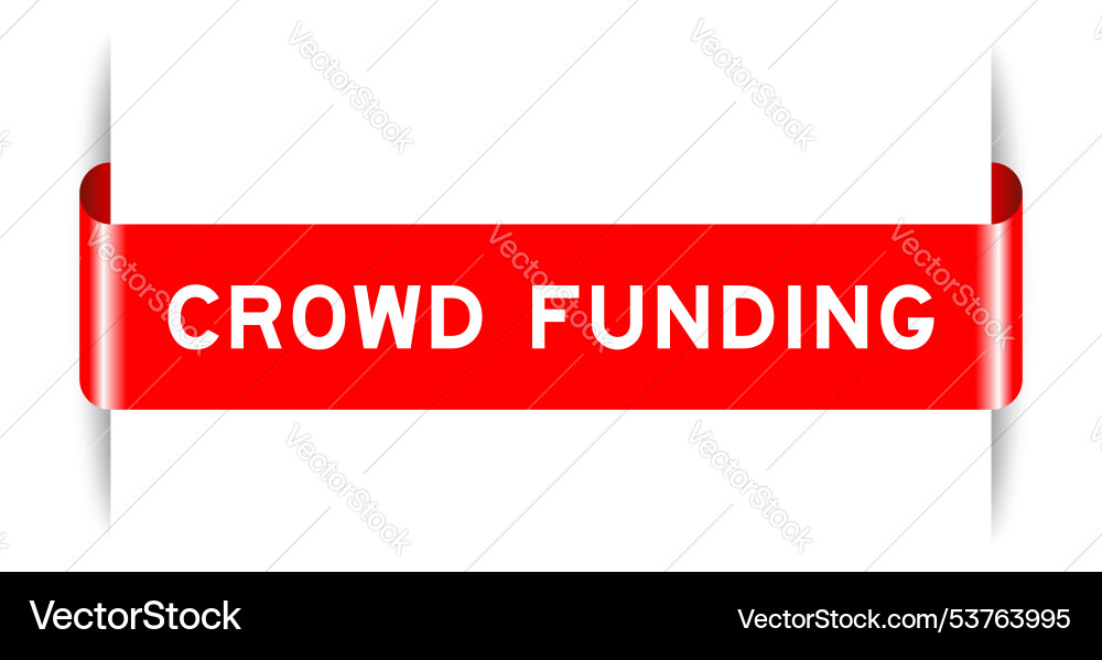 Red color inserted label banner with word crowd Red color inserted label banner with word crowd vector image
