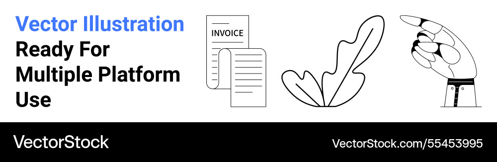 Robotic hand pointing invoice document Robotic hand pointing invoice document vector image