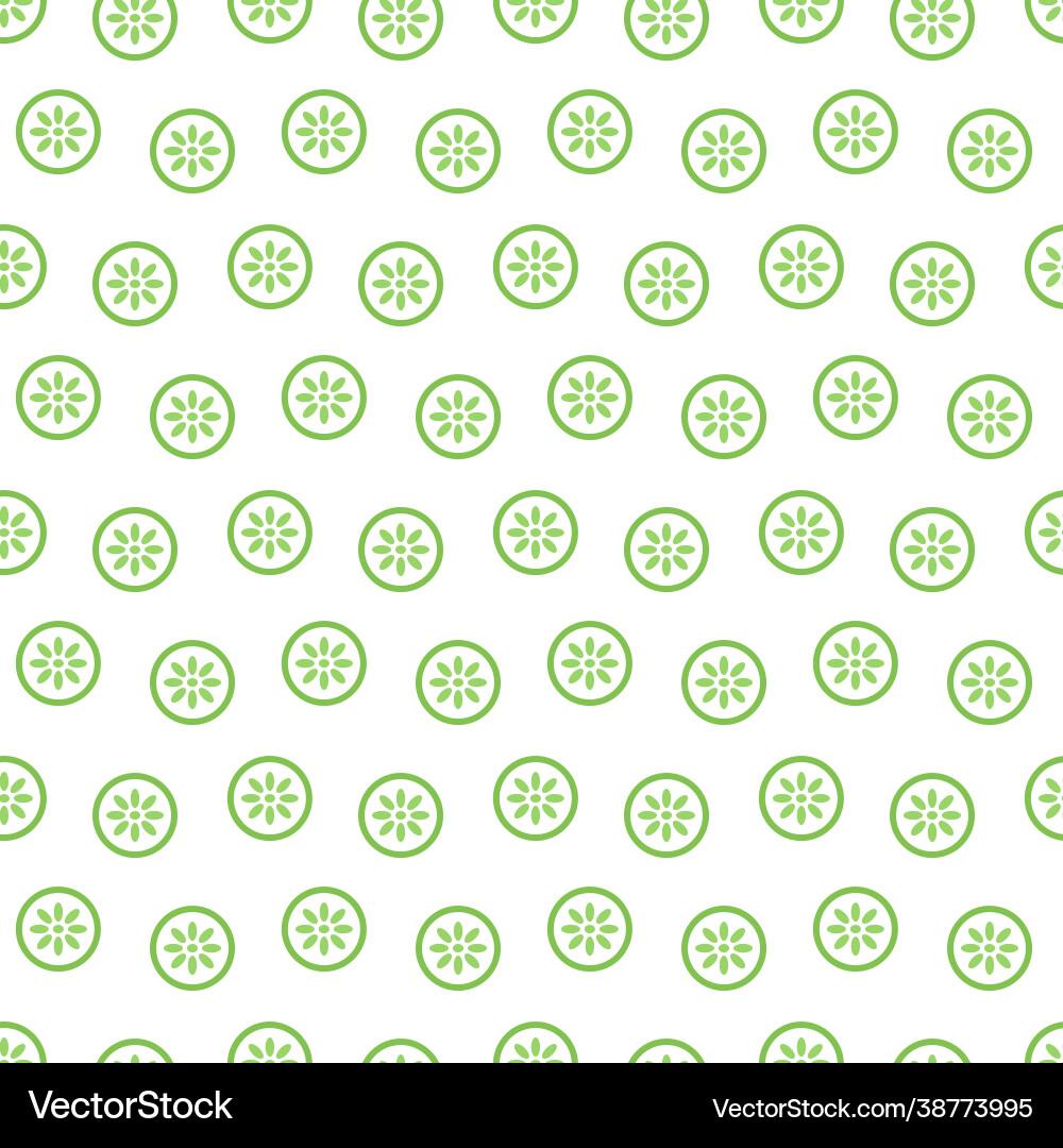 Round cucumber slices seamless pattern Round cucumber slices seamless pattern vector image