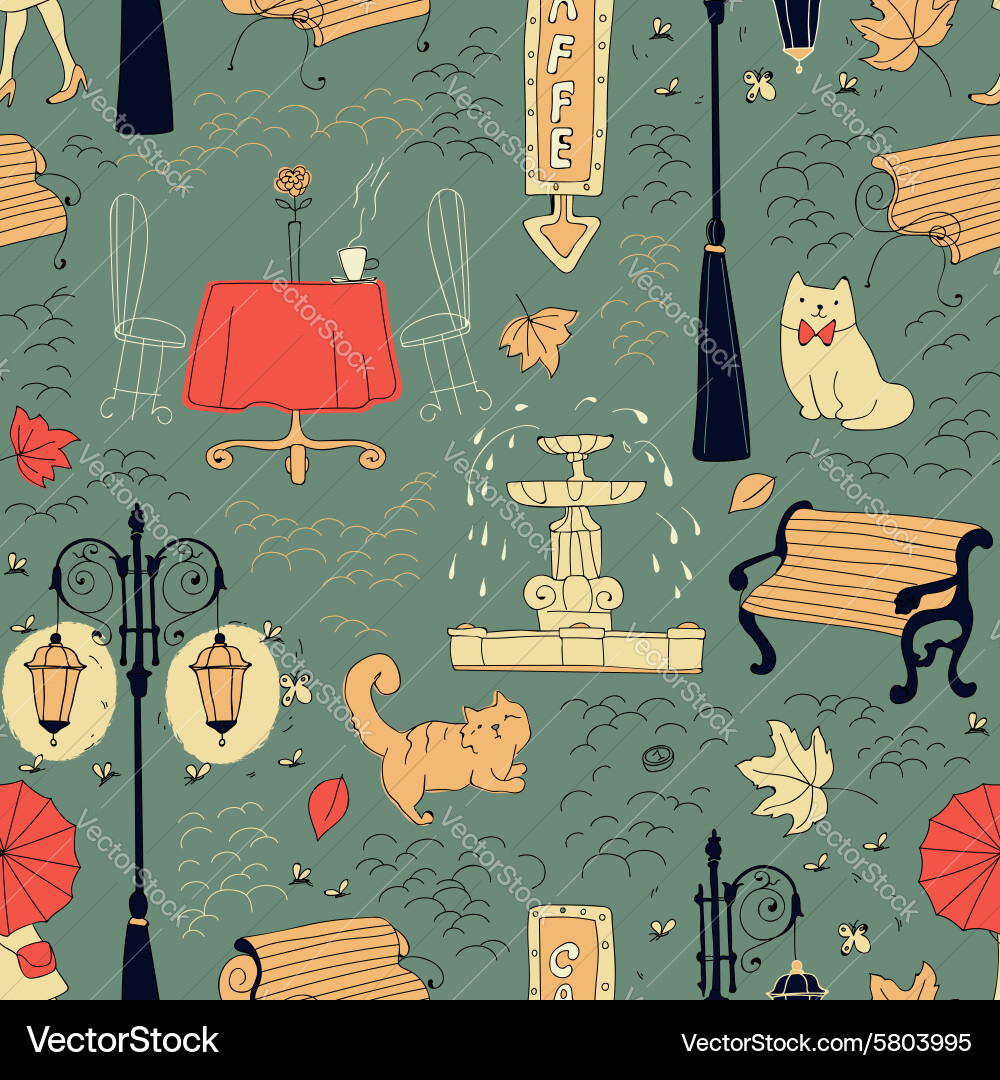 Seamless pattern in draft style vector image