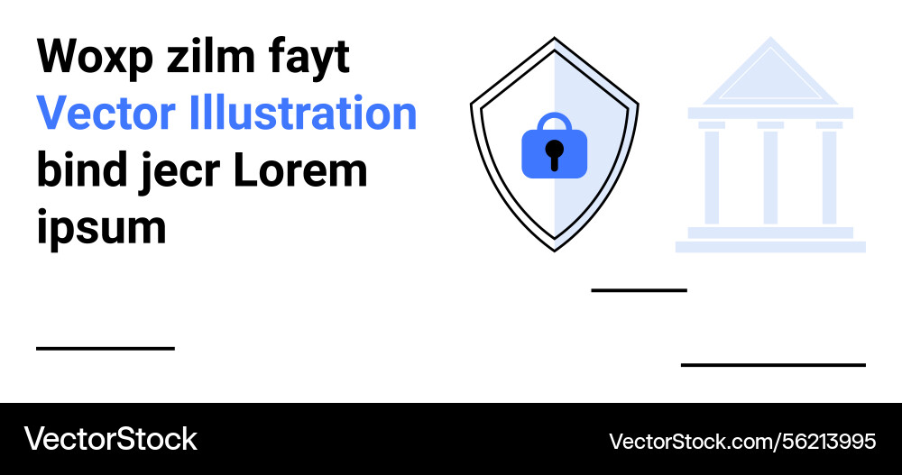 Secure shield with lock icon and courthouse Vector Image