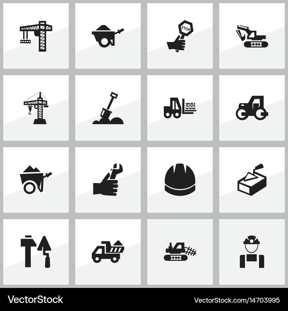 Set of 16 editable structure icons includes vector image