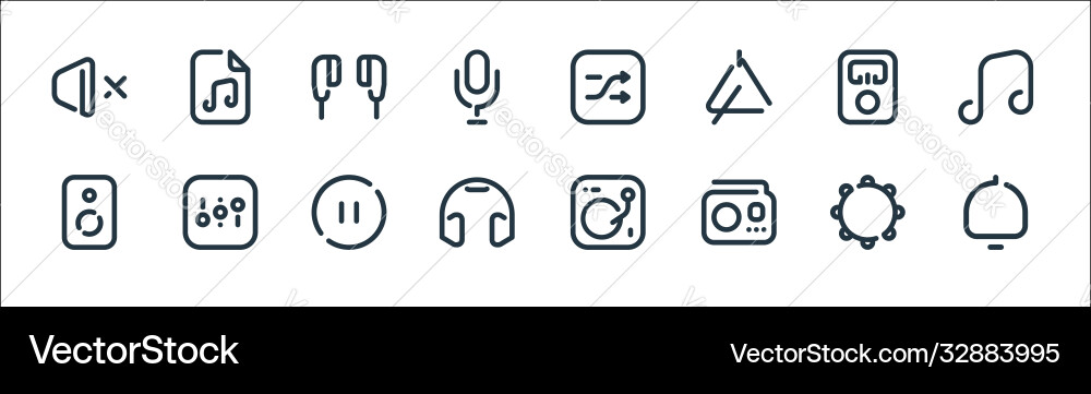 Sound line icons linear set quality Vector Image
