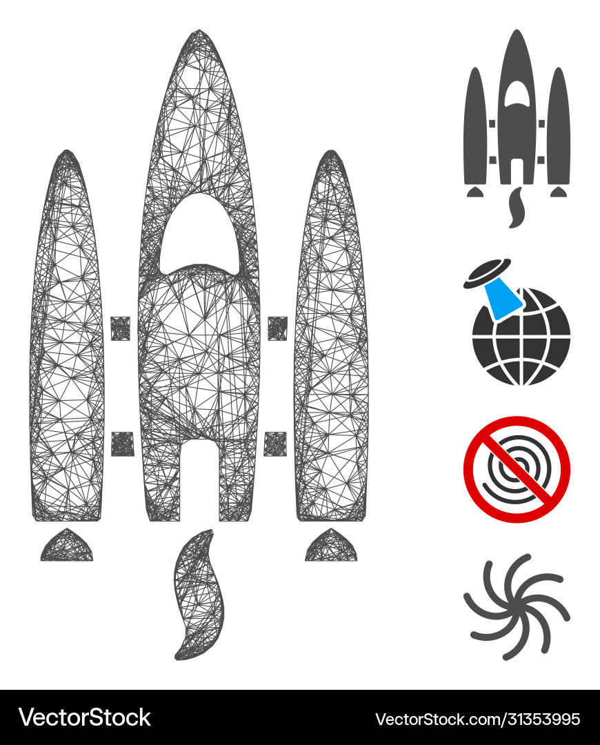 Space shuttle web mesh Space shuttle web mesh vector image